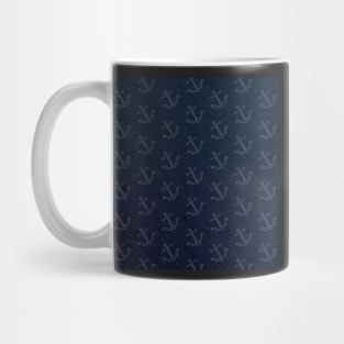 Anchor Pattern with Dark Background Mug